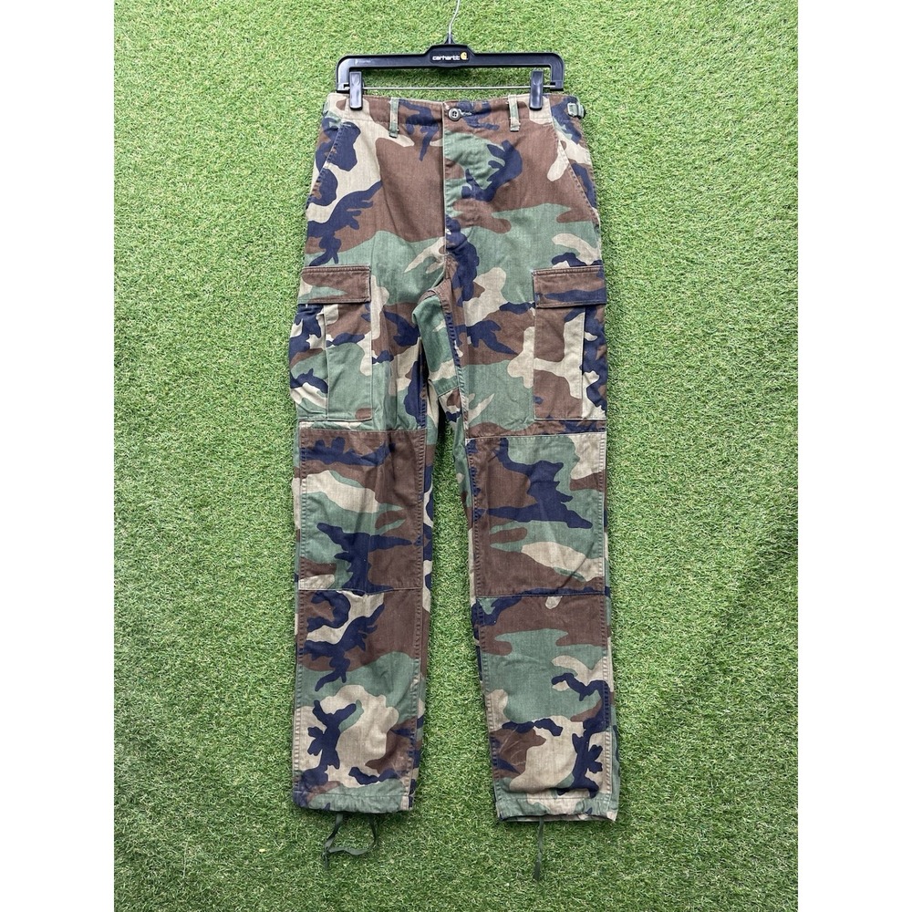 Woodland Camo Military Pants Mens Small Long Trousers Ripstop Hot Weather BDU